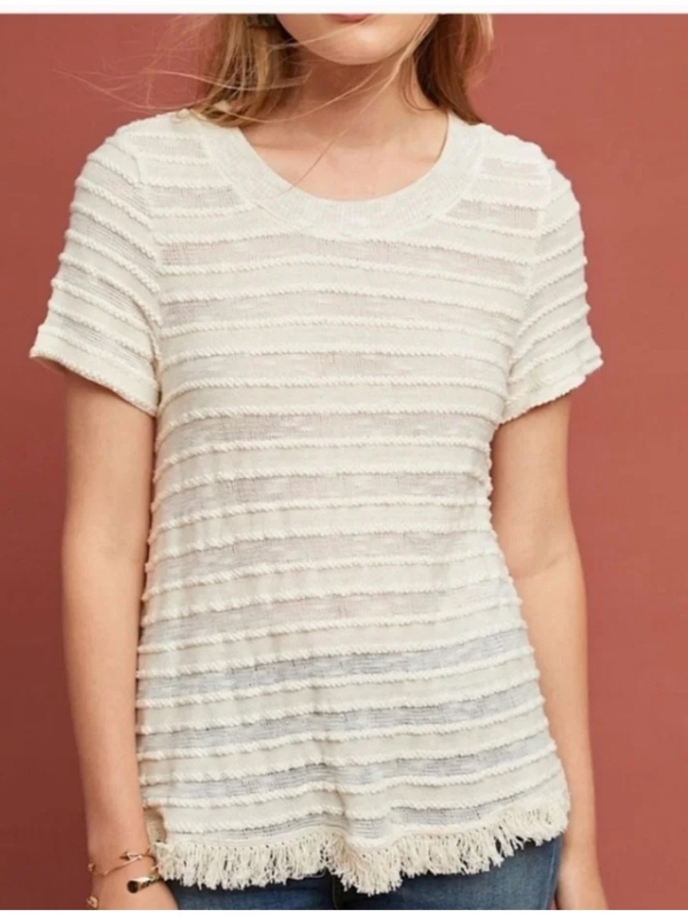 Eri + Ali for Anthropologie texture knit boho top Medium
